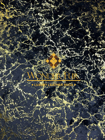 Handmade Elegant Black And Gold Faux Fur Large 10x12 Living Room Rug