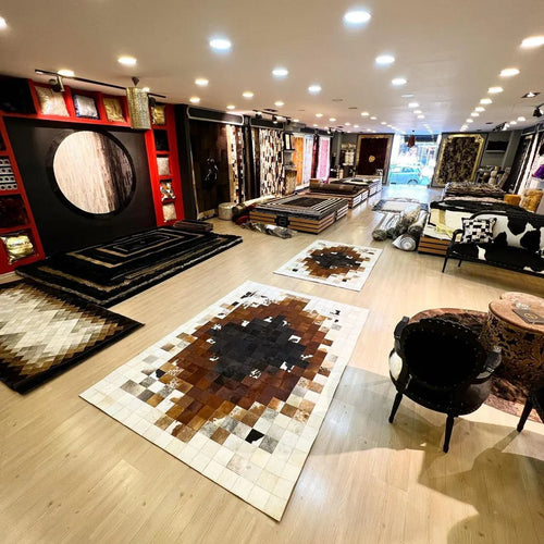 Handmade Luxury Multicolor Natural Cowhide Elegant Living Room Carpet