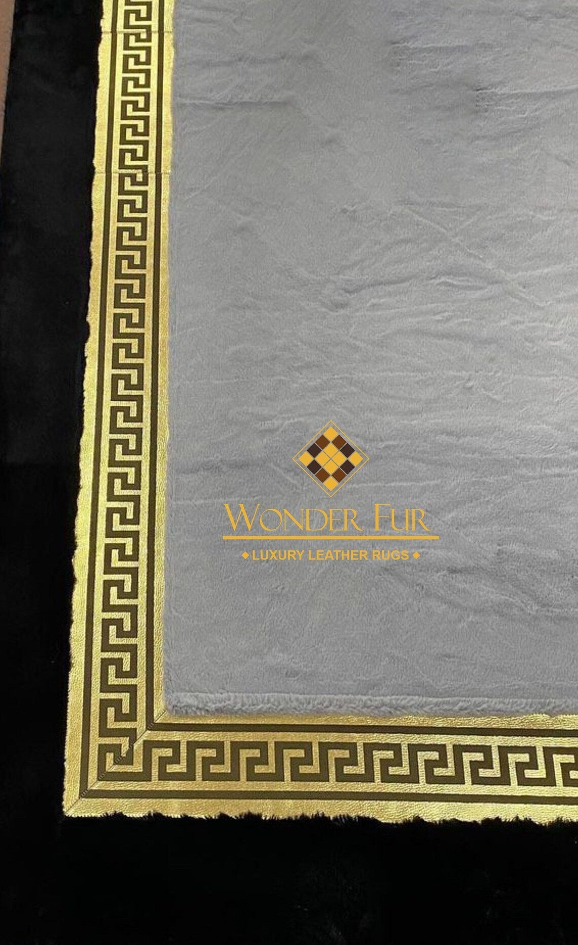 Handmade Plush Soft Black And White Faux Fur Runner Rug ,Luxury Carpet