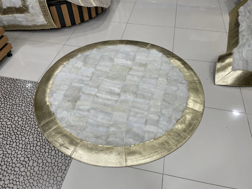 Genuine Sheepskin White Gold Soft Fluffy Handmade Bedroom Decor Carpet