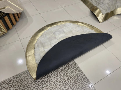 Genuine Sheepskin White Gold Soft Fluffy Handmade Bedroom Decor Carpet