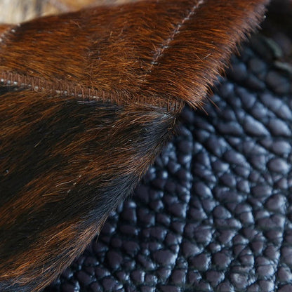 High Quality Tricolor Natural Cowhide Area 10x8 Rug, Handmade Elegance