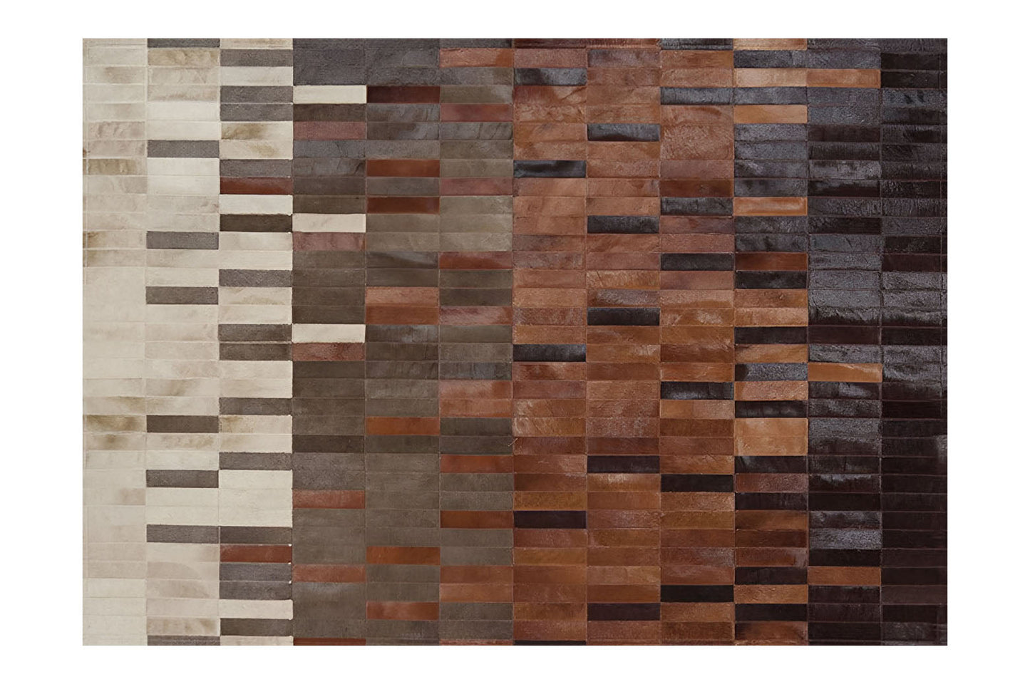 High Quality Tricolor Natural Cowhide Area 10x8 Rug, Handmade Elegance