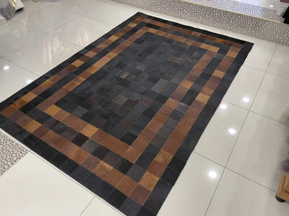 Natural Leather Handmade Cowhide Area Rug for Living Room