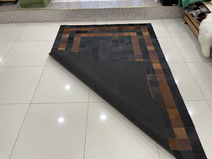 Natural Leather Handmade Cowhide Area Rug for Living Room