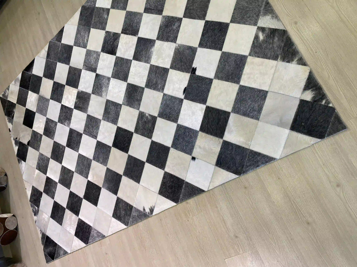 Unique Black and White Cowhide Area Rug, Natural Cow Skin 5x8 Carpet for Living Room,