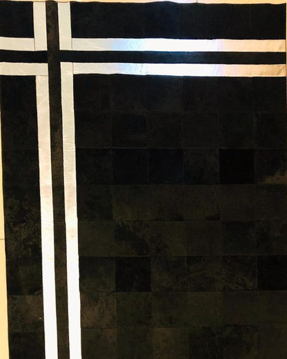 Luxury 100% Natural Black White Cowhide Living Room Scandinavian Rug