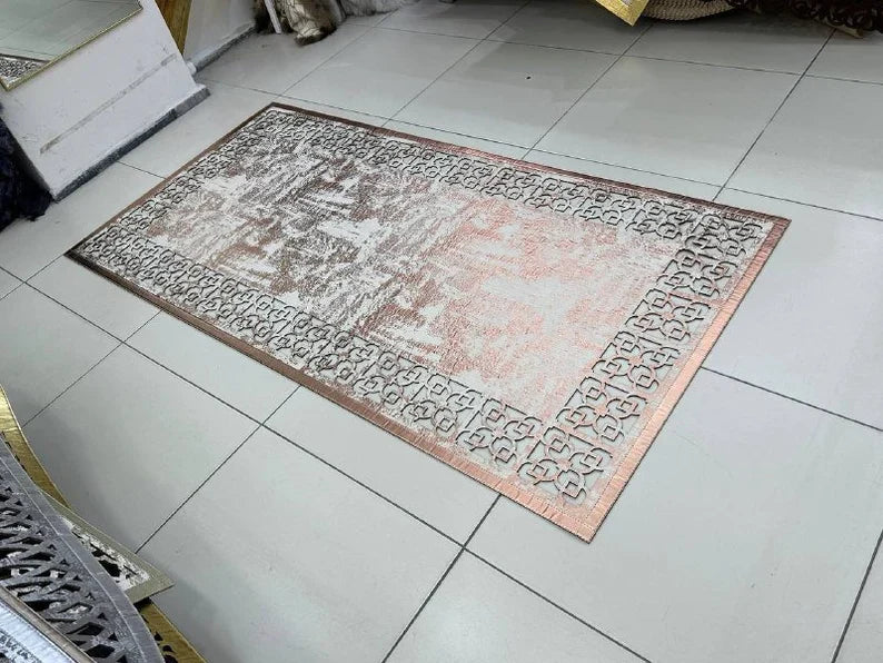 Luxury Artificial Laser Leather Handmade 8x10 Decorative Rug