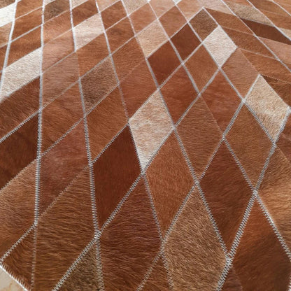 Luxury Decorative Multicolor Genuine Cowhide Bedroom Leather 5x7 Rug