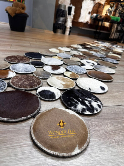 Luxury Design Handmade Cowhide Patchwork Rug, Boho Style Runner Rug for Hallway