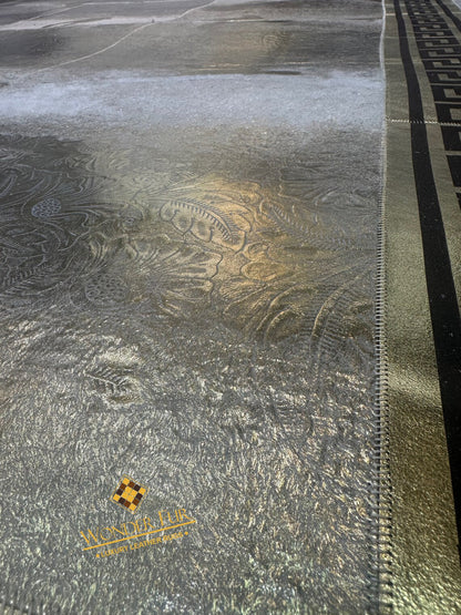 Luxury Elegant Gold Cowhide Area Rug , Bedroom Modern Decorative Rug