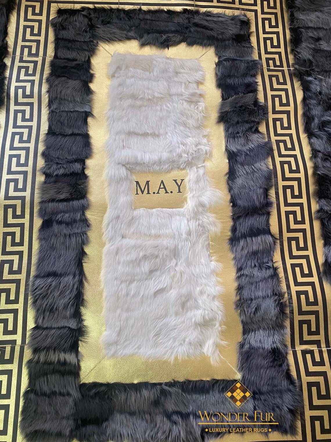 Luxury Handmade Gray White Sheepskin 5x7 Area Living Room Rug,Soft Rug