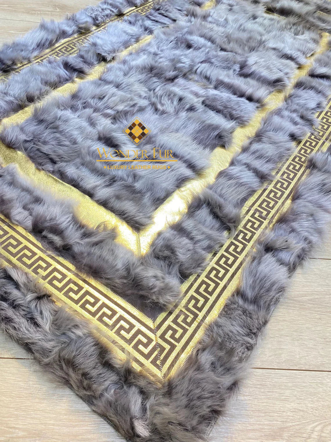 Luxury Natural Gray Customize Sheepskin Office Rug,Shaggy Non Slip Rug