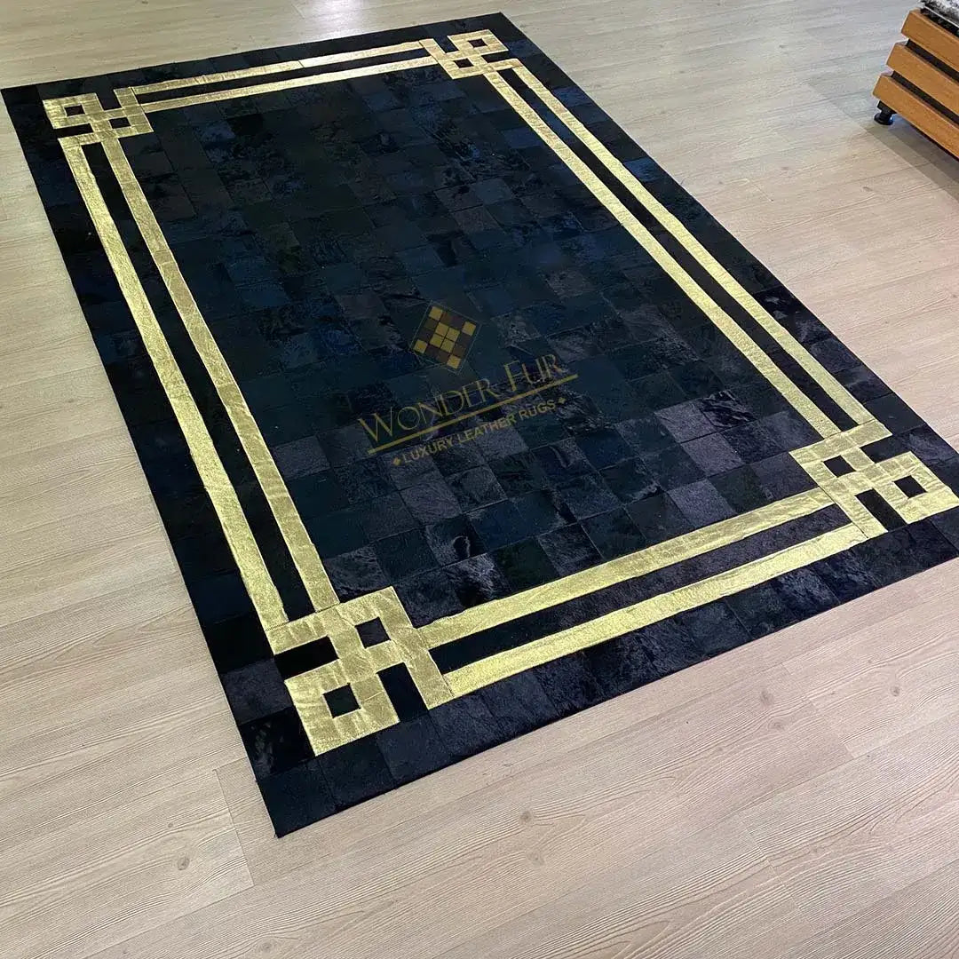 Luxury Natural Handmade Cowhide Patchwork 9x12 Rug for Living Room Non Slip Rug