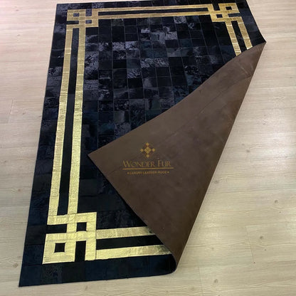 Luxury Natural Handmade Cowhide Patchwork 9x12 Rug for Living Room Non Slip Rug