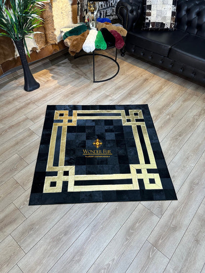 Modern Decorative Original Cowhide Area Rug , Luxury Handmade Leather