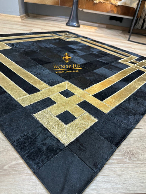 Modern Decorative Original Cowhide Area Rug , Luxury Handmade Leather