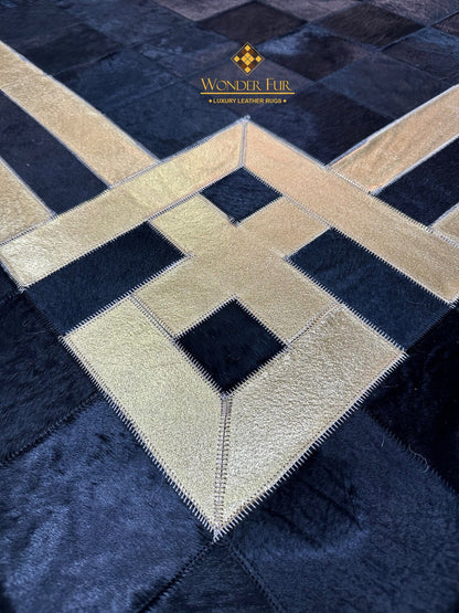 Modern Decorative Original Cowhide Area Rug , Luxury Handmade Leather