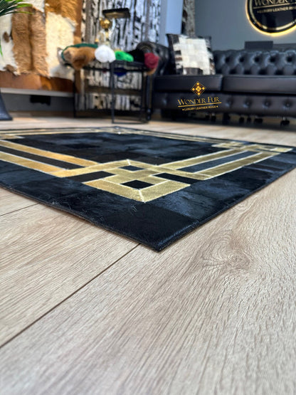 Modern Decorative Original Cowhide Area Rug , Luxury Handmade Leather