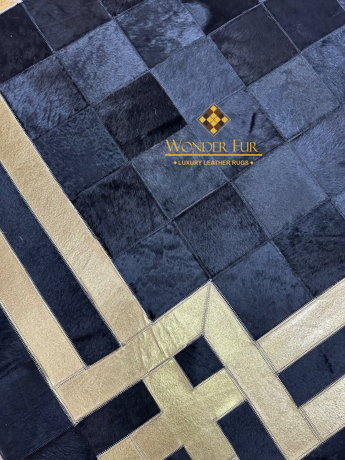 Modern Decorative Original Cowhide Area Rug , Luxury Handmade Leather