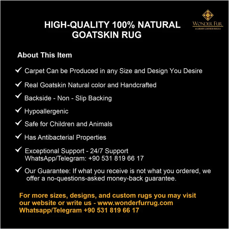 Modern Handmade Multicolor Goatskin Large 10x12 Living Room Fluffy Rug