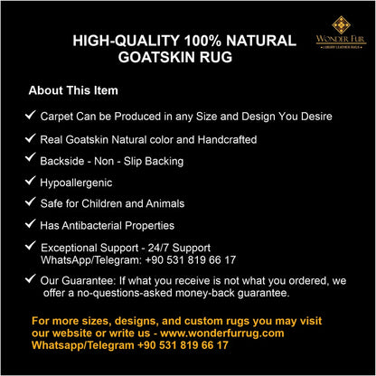 Modern Handmade Multicolor Goatskin Soft Rug , Luxury Fluffy Area Rug