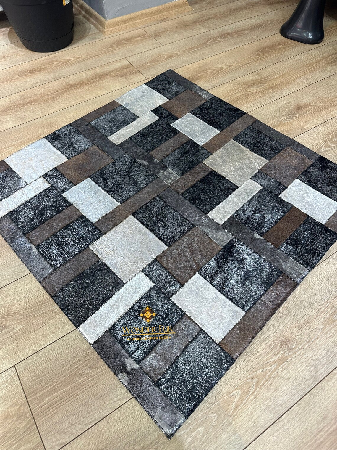 Multicolor Handmade Home Decor Real Cowhide Rug ,3x5 Office Modern Rug