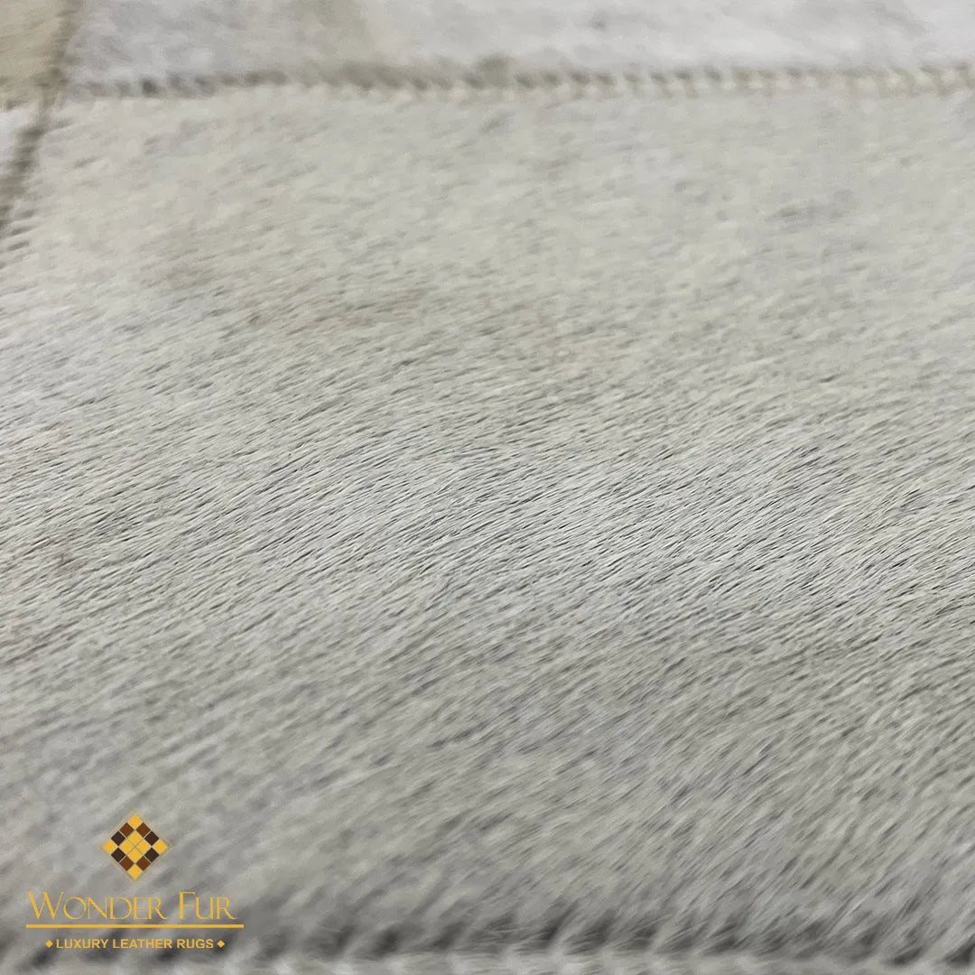 Natural Handmade Cream Cowhide Area Rug