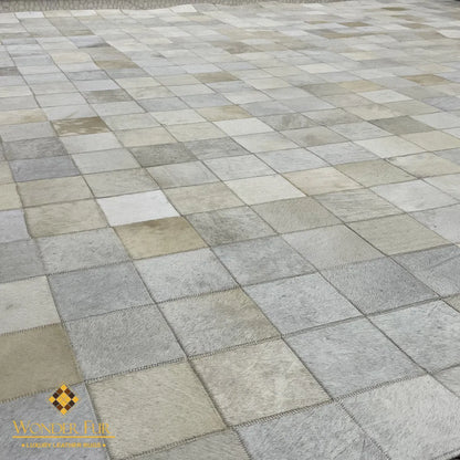 Natural Handmade Cream Cowhide Area Rug