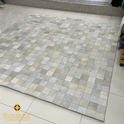 Natural Handmade Cream Cowhide Area Rug