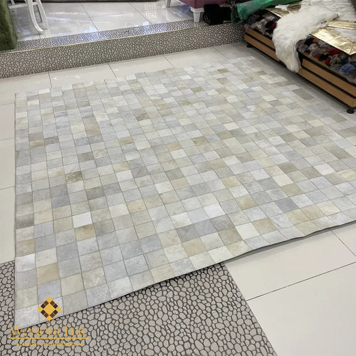 Natural Handmade Cream Cowhide Area Rug