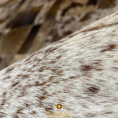 Mixed Brown Natural Leather Cowhide Patchwork Square Area Rug 100% Natural Leather Carpet