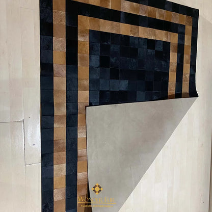 Natural Leather Handmade Cowhide Area Rug for Living Room