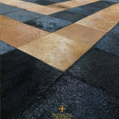 Natural Leather Handmade Cowhide Area Rug for Living Room