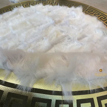 Natural White Gold Sheepskin Round Area Rug, Gift for New Home