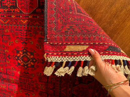 One of a Kind Handmade Afghan Wool Rug – 5.7x7.7ft