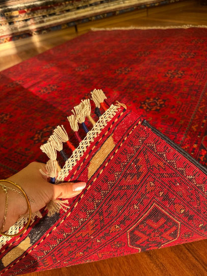 One of a Kind Handmade Afghan Wool Rug – 5.7x7.7ft