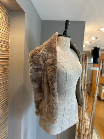 Real Brown Rabbit Fur Scarf | Winter Warm Fur Wrap