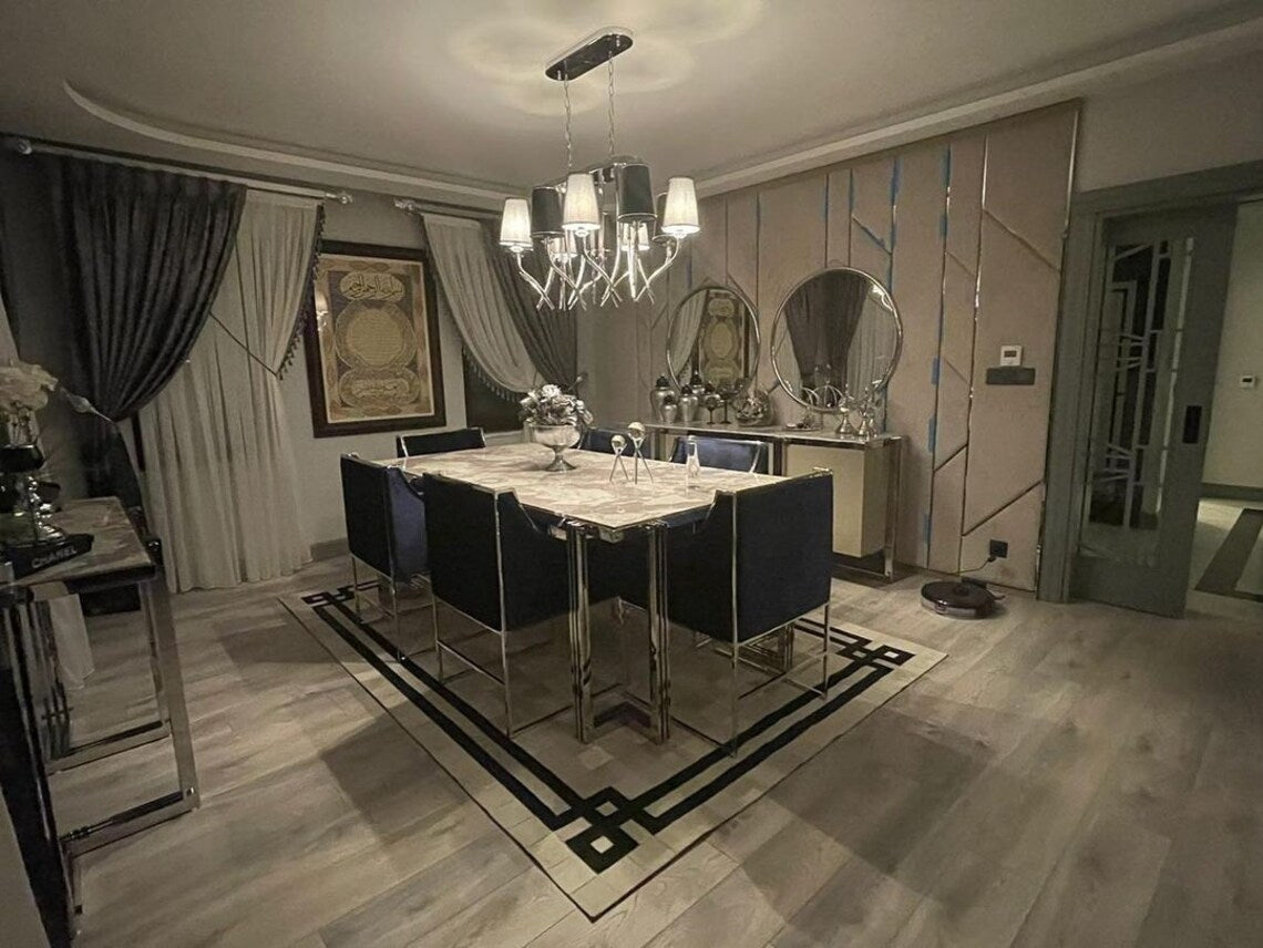 Scandinavian Handmade Beige And Black Organic Cowhide Living Room Rug