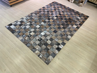 Silver Pattern Natural Handmade Cowhide Area 8x10 Rug for Living Room