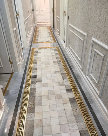 Modern Designed Gray and Cream Cowhide Runner Rug, Natural Cowhide Patchwork Runner Rug, Luxury Runner Rug for Hallway