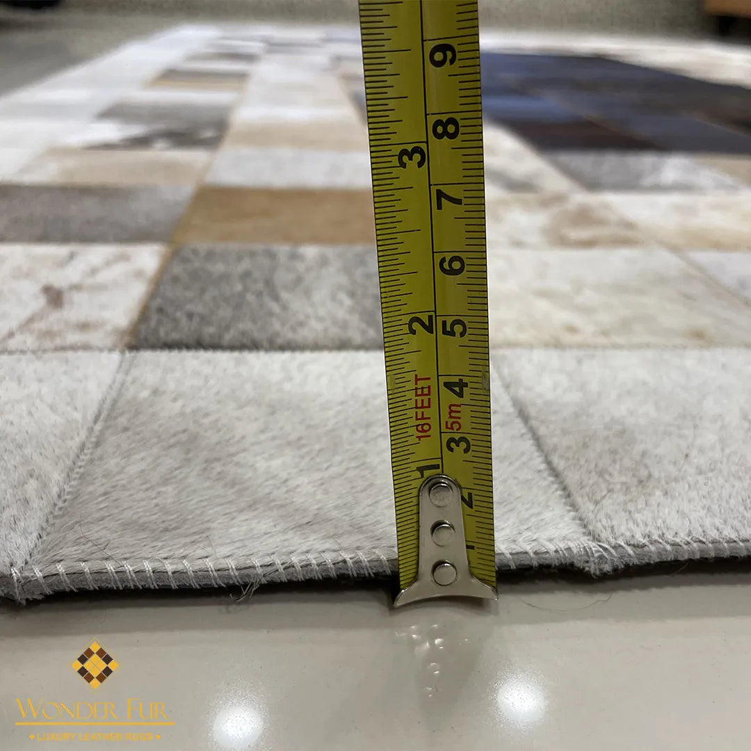 Tricolor Handmade Natural Cowhide Patchwork 5x8 Rug