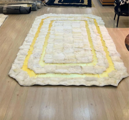 White Long Fur Sheepskin Rug 100% Natural Wool Rug