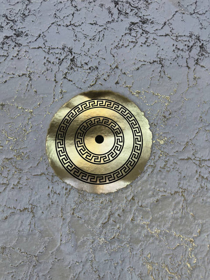 White and Gold Faux Fur Round Rug | Luxurious Soft Rug