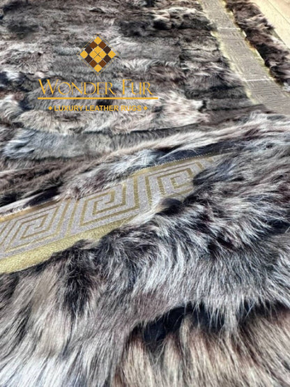 Wonderful Fluffy Soft Gray And Silver Sheepskin Large Area Office Rug