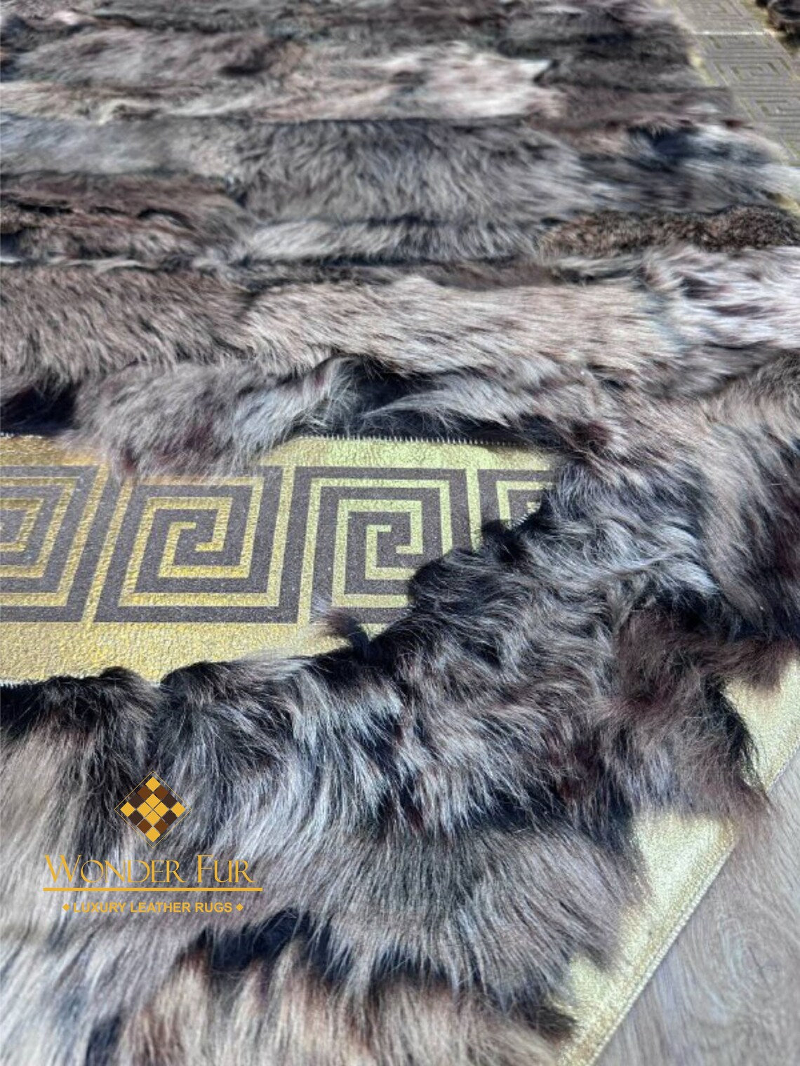 Wonderful Fluffy Soft Gray And Silver Sheepskin Large Area Office Rug