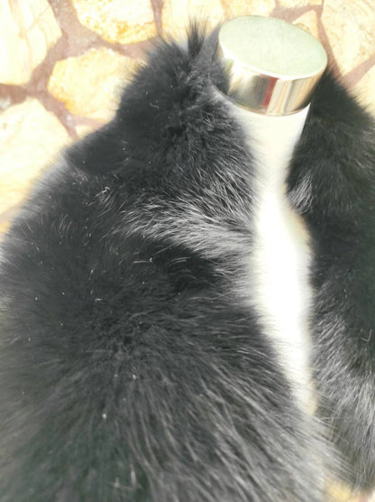 Black Fur Collar • Real Fox Fur Collar • Real Fur Scarf