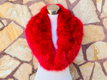 Red FOX FUR Collar • Real Fur Collar • Real Fur Scarf