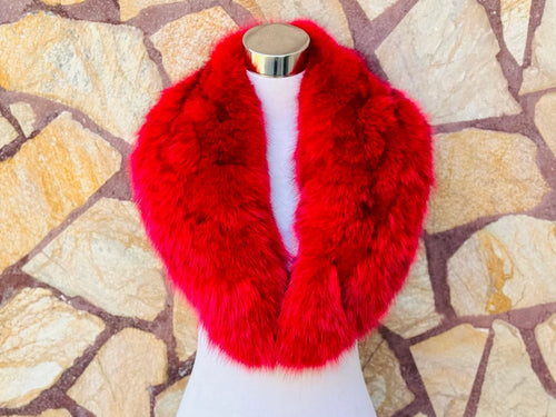 Red FOX FUR Collar • Real Fur Collar • Real Fur Scarf