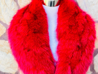 Red FOX FUR Collar • Real Fur Collar • Real Fur Scarf
